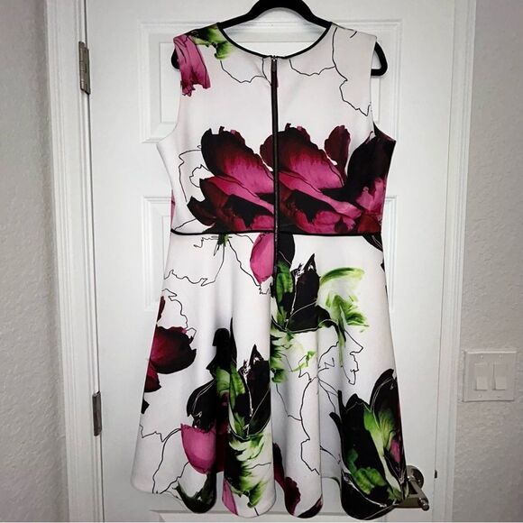 REED Floral Print Scuba Skater A-Line Dress - Picture 5 of 7